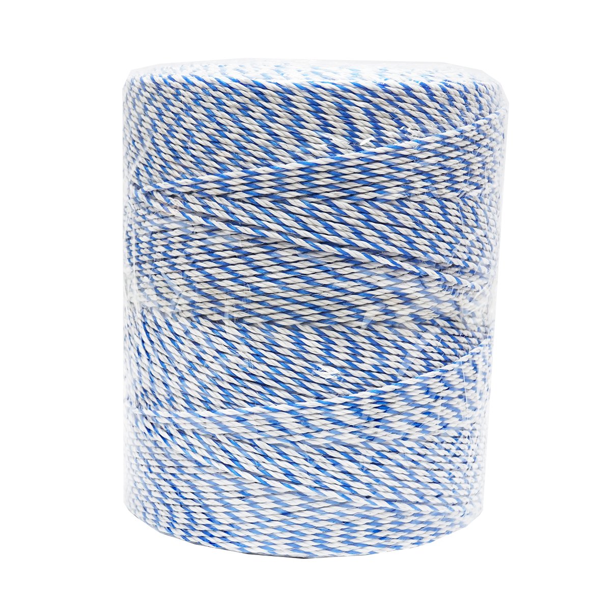 Rola fir alb-albastru fi 3mm insertie metalica 3x0.2mm SS, rezistenta 7.8 Ohm/m, 1000m gard electric Thor